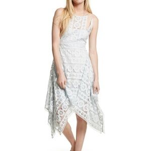Free People Just Like Honey Lace Crochet Asymmetrical Dress Size 10